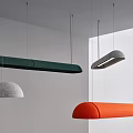 Modern Pendant Lights In Green And Gray Shapes With Various Designs For Interior With Orange Sofa