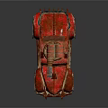 Rustic Red Toy Tank with Vintage Design and Cannon Turret on Top