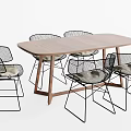 Modern Dining Table and Chair Combination Dining Table and Chair 3d model