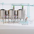 Industrial Equipment Stainless Steel Tanks System With Piping And Agitator Units For Processing