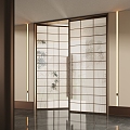 New Chinese style glass door metal glass door 3d model