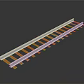 Railway Track Architectural Structure Featuring Steel Rails Wooden Sleepers And Fastening Components