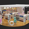 Stylish Clothing Store Interior With Mannequins Clothing Displays Shelves And Lighting