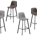 Nordic Simple Bar Stool Bar Stool Simple Bar Stool Leather Bar Stool 3d model