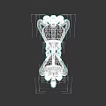 Silver Green Clock With Intricate Mechanical Decorative Artistic Design