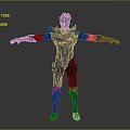 Detailed Mythical Character With Biological Armor And Glowing Blue Core Outstretched Arms