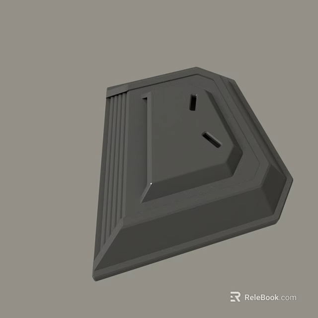 Gray Geometric Mechanical Component 3D Model With Angular Design And Functional Holes 3d model 