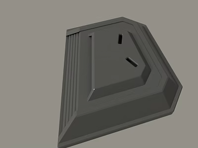 Gray Geometric Mechanical Component 3D Model With Angular Design And Functional Holes 3d model