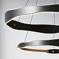 Modern Two Tiered Metallic Ring Chandelier With Warm Lighting Design 3d model