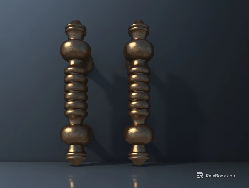 Brass Spiral Door Handles Decorative Hardware For Home Improvement Projects 3d model