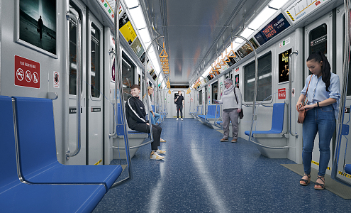 modern subway car 3d model