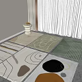 Modern Square Carpet Simple Carpet 3d model