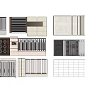 Diverse Building Exterior Wall Designs With Various Textures And Materials 3d model