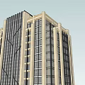 Modern Office Building With Glass Facade And Tall Architectural Structure
