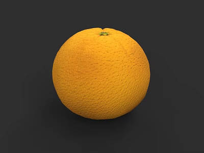 Vibrant Orange Plant Painting Artwork With Detailed Texture And Black Background 3d model