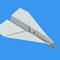 White Paper Airplane Flying Against Blue Background With Simple Design 3d model
