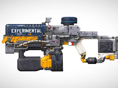 Experimental Futuristic Weapon With Mechanical Details 3d model