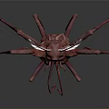 Red Insect with Long Thin Legs Transparent Antennae and Detailed Artistic 3D Render