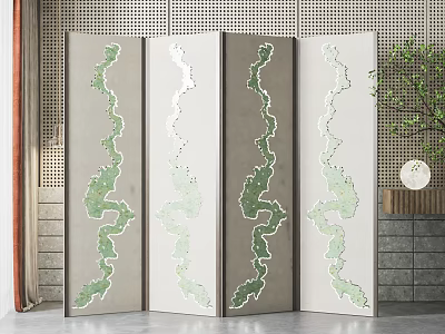 New Chinese Style Screen Partition 3d model