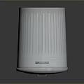 Silver Metal Trash Can With Vertical Stripes And Pedal Design For Home Use