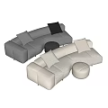 Minotti Double Sofa Fabric Multi-Person Sofa Combination Sofa 3d model