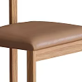 Wooden Bar Stools With Brown Padded Seats And Simple Backrest Design