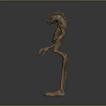 Game Movie Character With Skinny Body Long Limbs Spiky Head And Scary Design