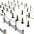 Creative Fence Design Ideas With Decorative Posts Chains And Various Materials 3d model
