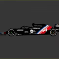 Black Haas Formula 1 Racing Car With Streamlined Design And Sponsor Logos