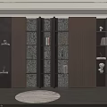 Modern Bookcase Interior Design With Glass Shelves LED Lighting And Decorative Items