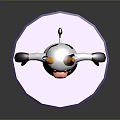 Cute Cartoon Cow Game Character With Yellow Horns Pink Belly And Purple Base