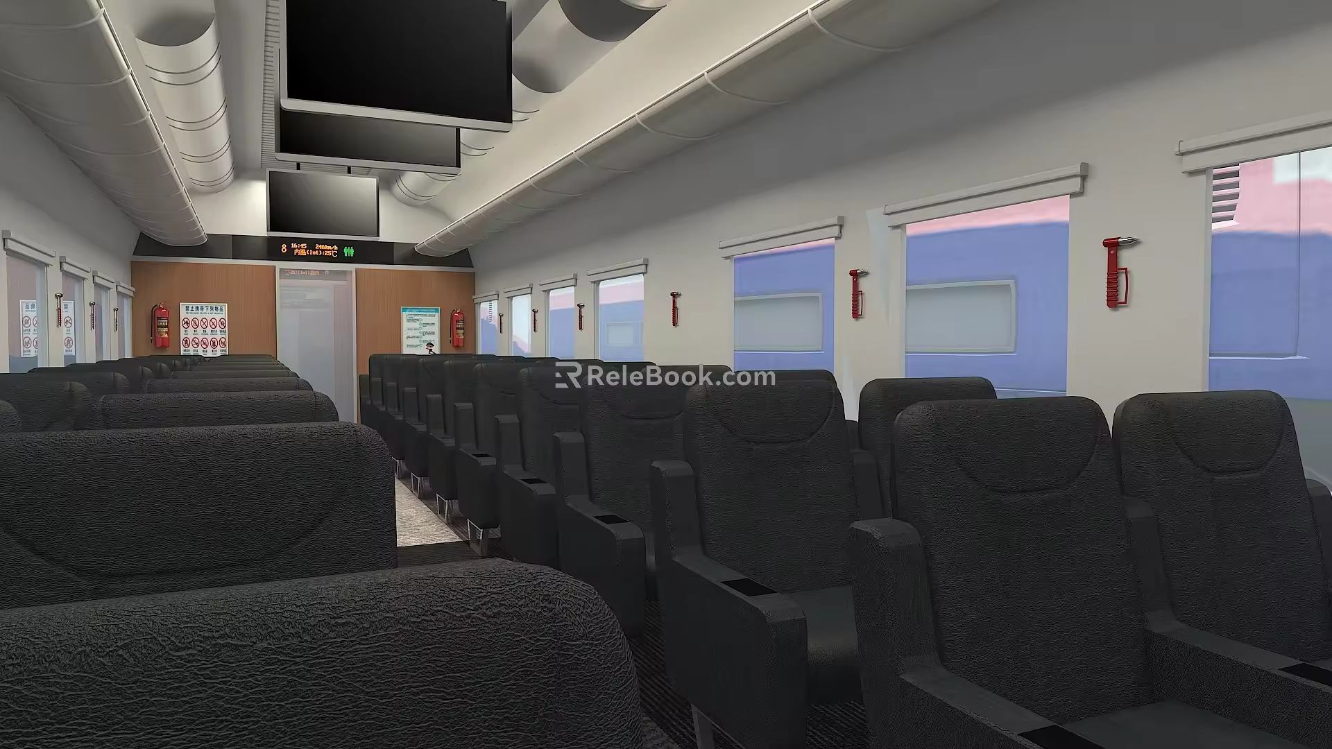 High-speed rail internal train internal structure diagram carriage 3d model
