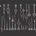 Modern clock pointer various pointer metal pointer 3d model