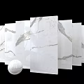 White Marble Decorative Panels With Natural Veins For Interior Design 3d model