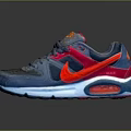 Stylish Blue Red Gray Sneakers With Air Cushion Sole And Comfortable Fit Design
