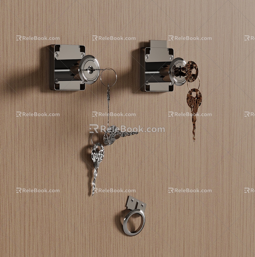 Furniture Hardware Accessories Drawer Lock Key 3d model