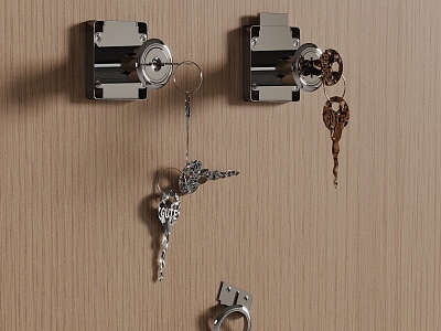 Furniture Hardware Accessories Drawer Lock Key 3d model