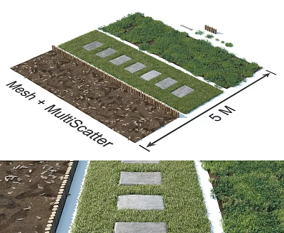 Modern Grassland Grassland Lawn 3d model