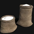 Two Burlap Sacks Filled With White Household Powder For Daily Use