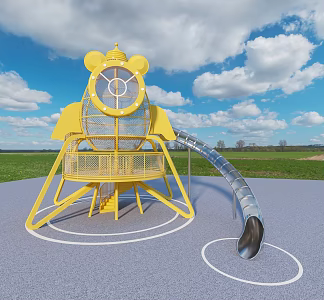 Amusement Equipment Rocket Series Equipment Kindergarten Outdoor Equipment Playground Slide Large Equipment Children's Park 3d model