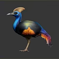 Vibrant Flying Animal With Blue Body Orange Feathers And Brown Crest Colorful Plumage