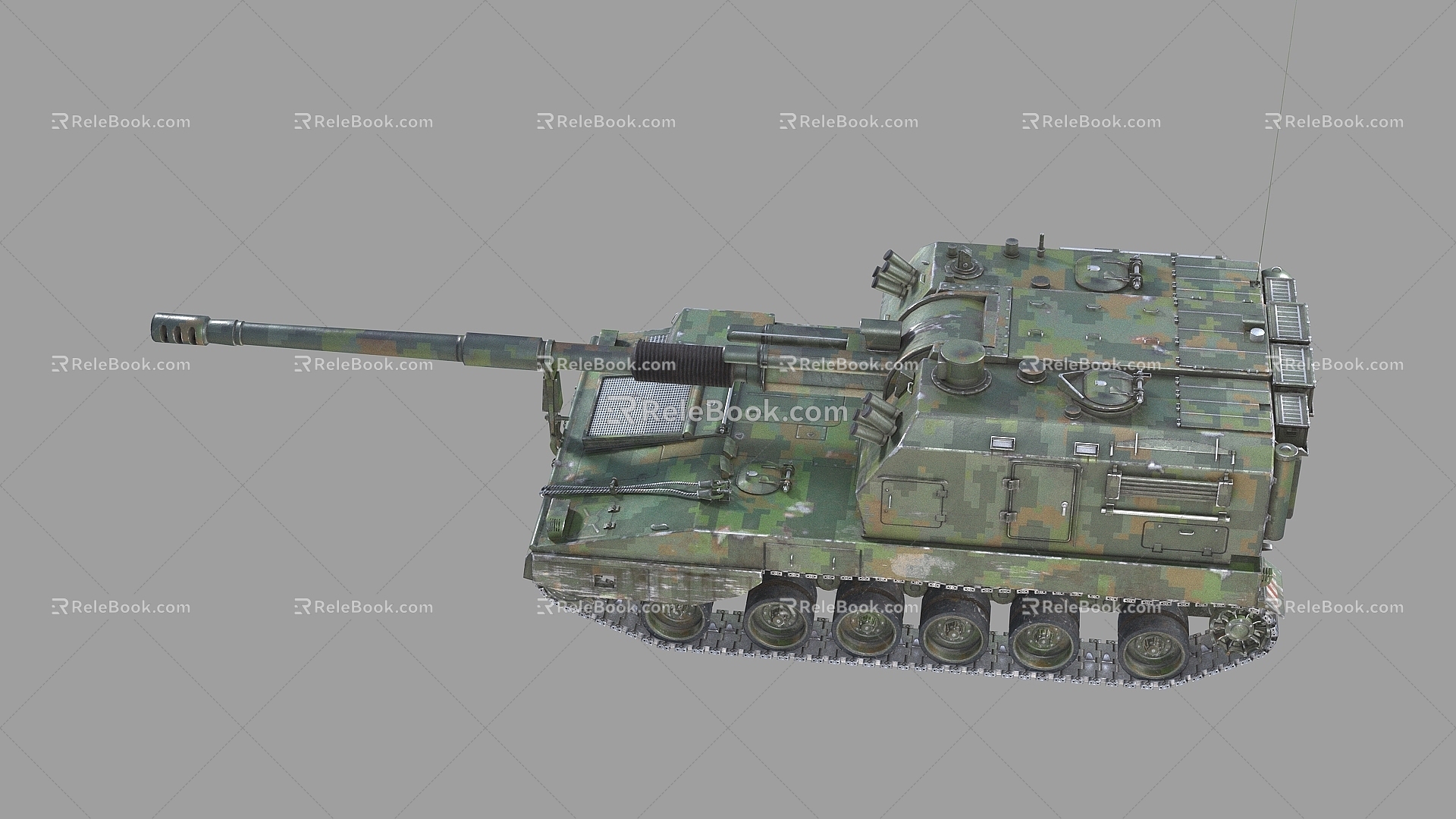 PBR PLZ05 Self-Propelled Howitzer 155mm Self-Propelled Gun PLZ05 Type 05 Self-Propelled Howitzer 3d model