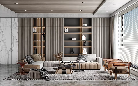 Light Luxury Living Room 3d model