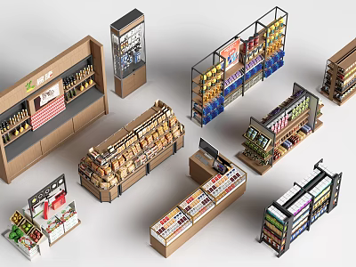 Display Shelves For Retail Stores With Modern Designs And Functional Storage 3d model