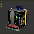 Modern Black Desktop Computer Tower With Control Panel And Interface Ports 3d model
