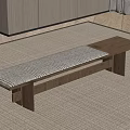 Modern Wooden Bench With Woven Cushion For Indoor Living Space