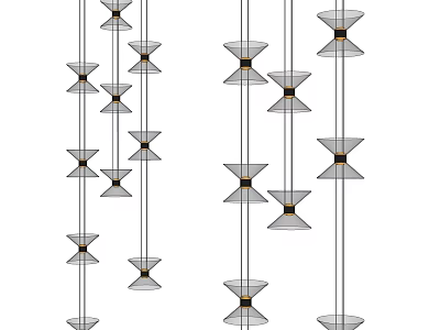 modern chandelier strip glass chandelier 3d model