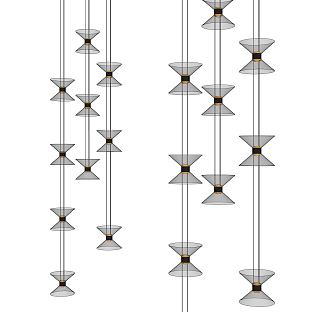 modern chandelier strip glass chandelier 3d model