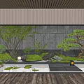 Japanese Zen Garden With Stone Rocks Pine Trees Moss And Lotus Pond