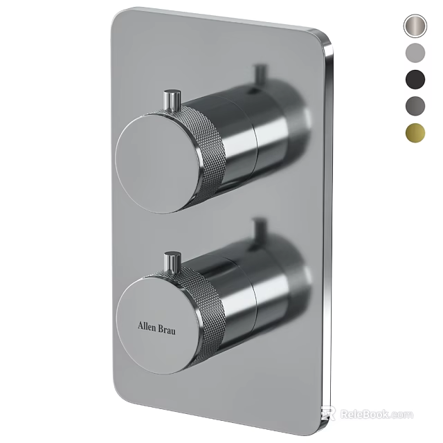 Alba Plaza Modern Faucet With Double Knobs Chrome Finish And Sleek Design 3d model 